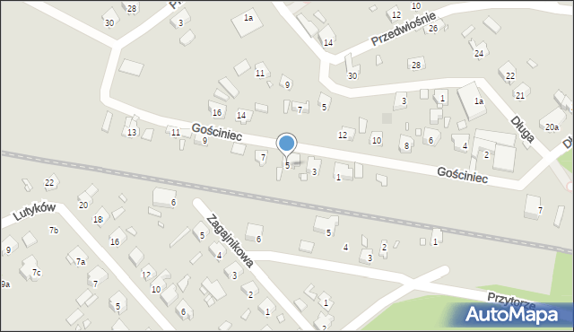 Szczecin, Gościniec, 5, mapa Szczecina