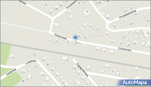 Szczecin, Gościniec, 9, mapa Szczecina
