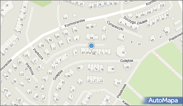 Szczecin, Gołębia, 67b, mapa Szczecina