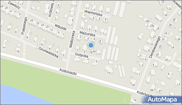 Szczecinek, Gotycka, 5, mapa Szczecinek