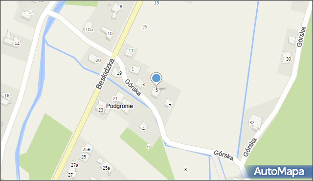 Targanice, Górska, 5, mapa Targanice