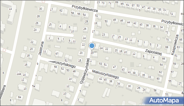 Tarnów, Gojawiczyńskiej Poli, 13, mapa Tarnów