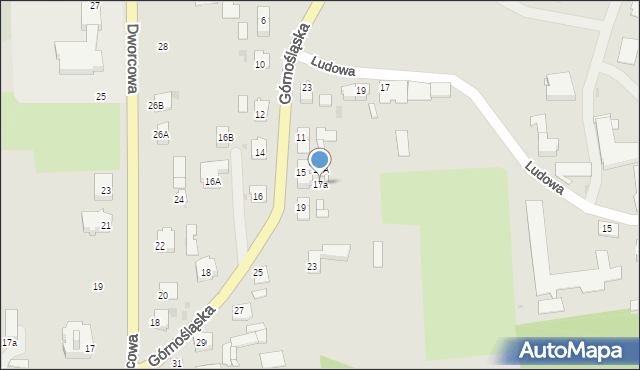 Toszek, Górnośląska, 17a, mapa Toszek