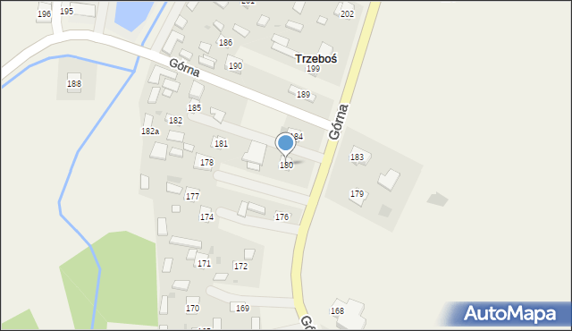 Trzeboś, Górna, 180, mapa Trzeboś