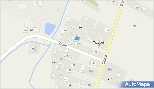 Trzeboś, Górna, 190, mapa Trzeboś