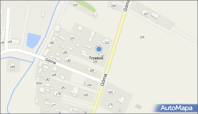 Trzeboś, Górna, 200, mapa Trzeboś