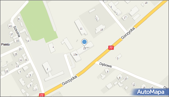 Trześń, Gorzycka, 13, mapa Trześń