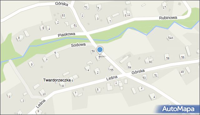 Twardorzeczka, Górska, 57, mapa Twardorzeczka