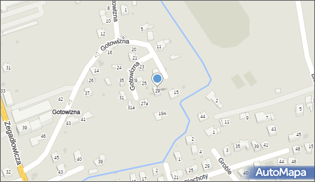 Wadowice, Gotowizna, 19, mapa Wadowice