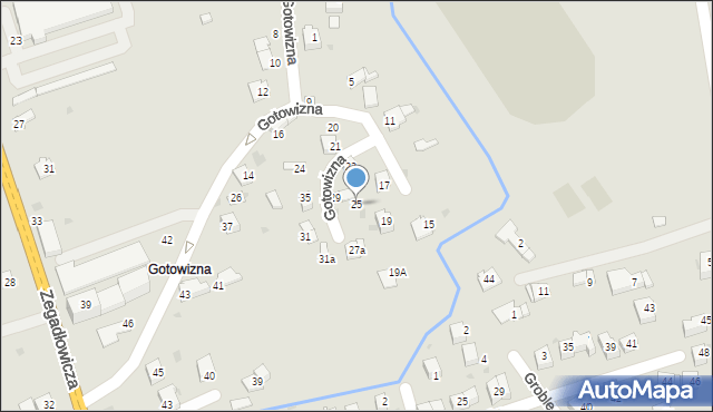 Wadowice, Gotowizna, 25, mapa Wadowice