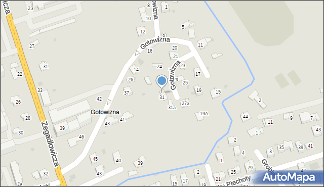 Wadowice, Gotowizna, 33, mapa Wadowice