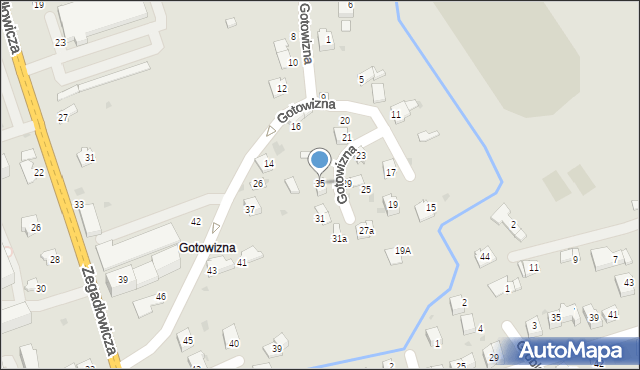 Wadowice, Gotowizna, 35, mapa Wadowice