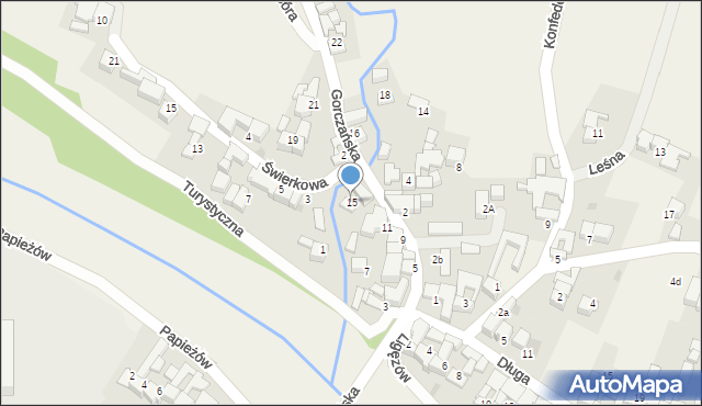 Waksmund, Gorczańska, 15, mapa Waksmund