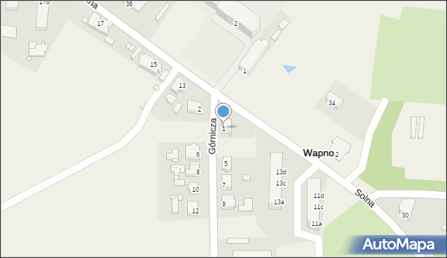 Wapno, Górnicza, 1, mapa Wapno