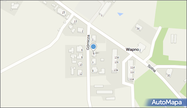 Wapno, Górnicza, 5, mapa Wapno