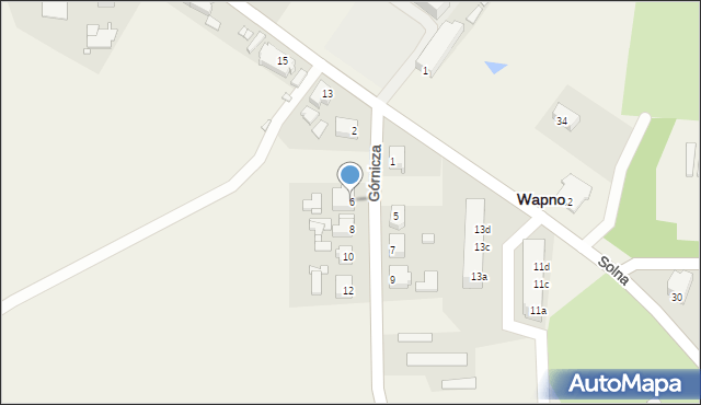 Wapno, Górnicza, 6, mapa Wapno