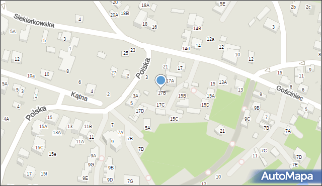 Warszawa, Gościniec, 17B, mapa Warszawy