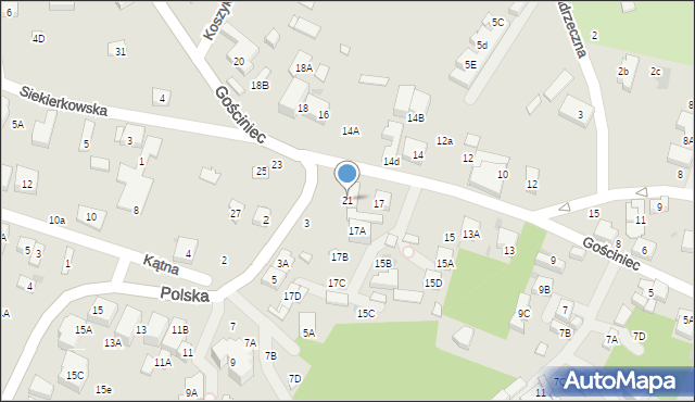 Warszawa, Gościniec, 21, mapa Warszawy