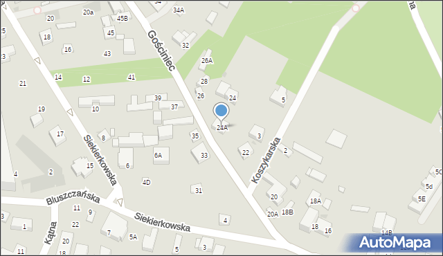 Warszawa, Gościniec, 24A, mapa Warszawy