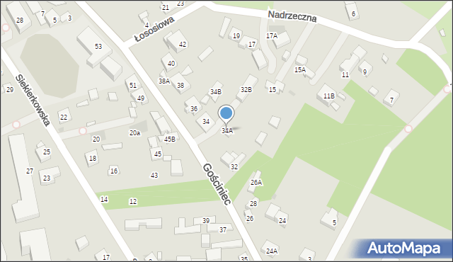 Warszawa, Gościniec, 34A, mapa Warszawy