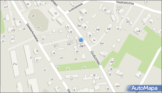 Warszawa, Gościniec, 45B, mapa Warszawy