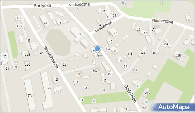 Warszawa, Gościniec, 49, mapa Warszawy