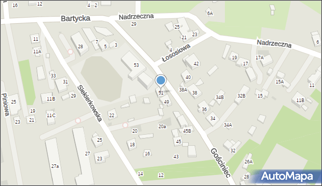 Warszawa, Gościniec, 51, mapa Warszawy