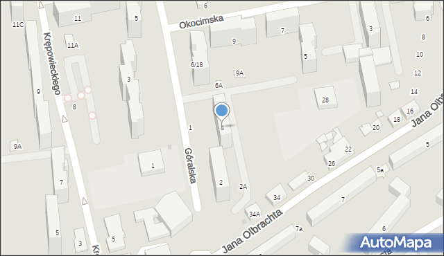 Warszawa, Góralska, 4, mapa Warszawy