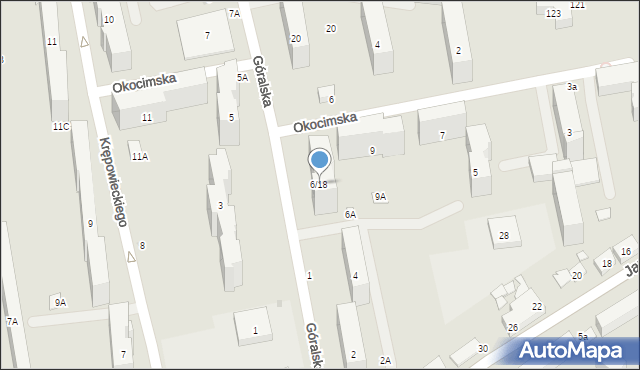 Warszawa, Góralska, 6/18, mapa Warszawy