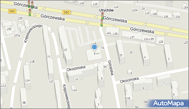 Warszawa, Góralska, 7, mapa Warszawy