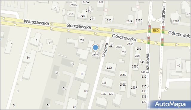 Warszawa, Górczewska, 257A, mapa Warszawy