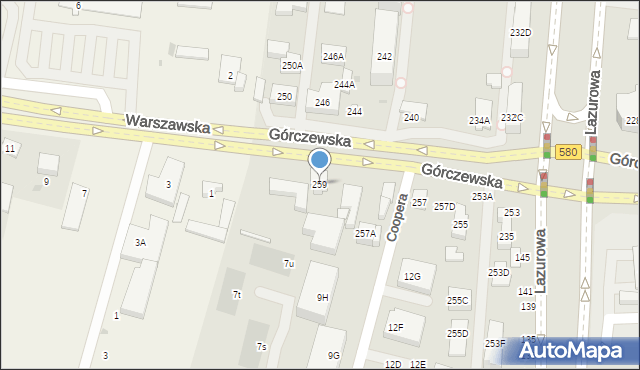 Warszawa, Górczewska, 259, mapa Warszawy