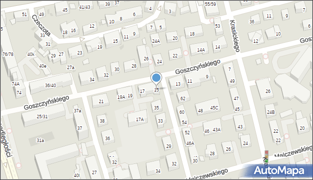 Warszawa, Goszczyńskiego Seweryna, 15, mapa Warszawy