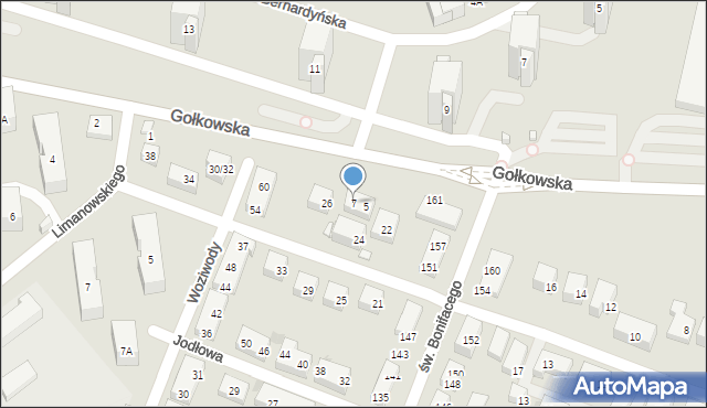 Warszawa, Gołkowska, 7, mapa Warszawy