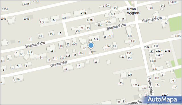 Warszawa, Gontarska, 11j, mapa Warszawy