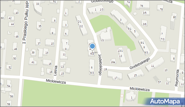 Warszawa, Godebskiego Cypriana, 4/3, mapa Warszawy