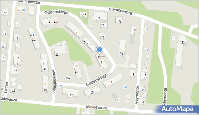 Warszawa, Godebskiego Cypriana, 9/1, mapa Warszawy