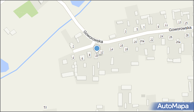 Wąsewo, Goworowska, 10, mapa Wąsewo