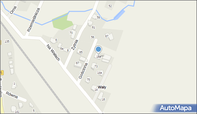 Wilkowice, Gościnna, 14a, mapa Wilkowice