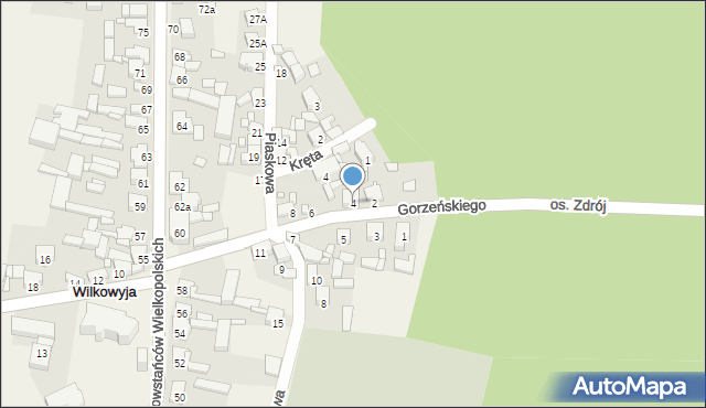 Wilkowyja, Gorzeńskiego Zbigniewa, 4, mapa Wilkowyja