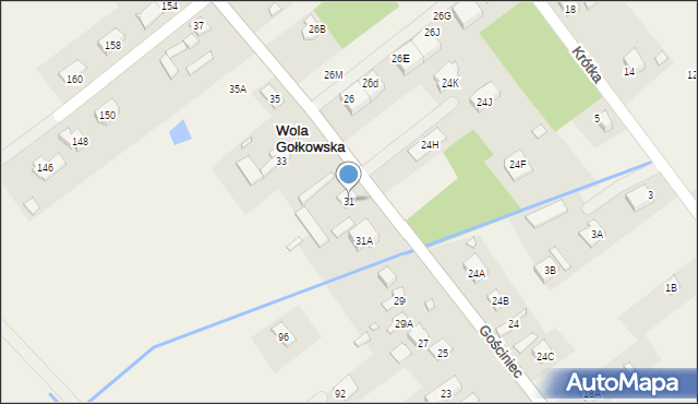 Wola Gołkowska, Gościniec, 31, mapa Wola Gołkowska