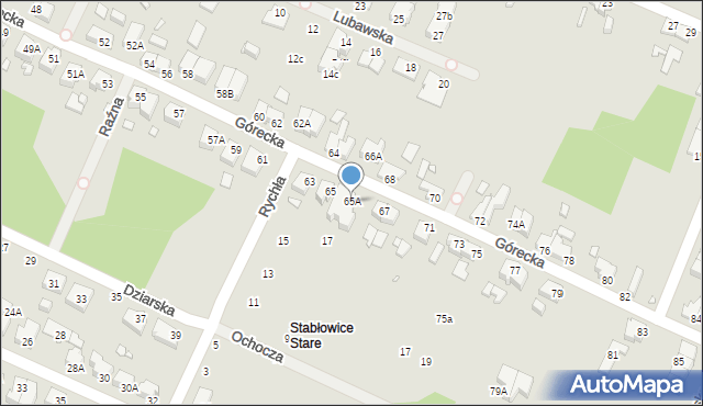 Wrocław, Górecka, 65A, mapa Wrocławia