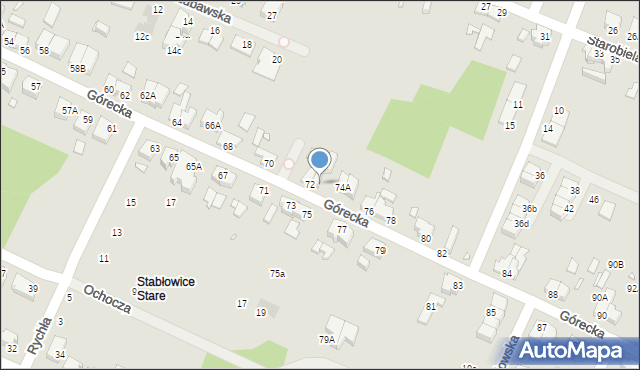 Wrocław, Górecka, 74, mapa Wrocławia