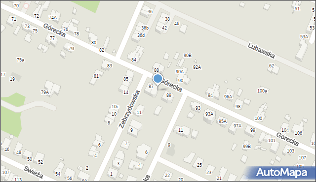 Wrocław, Górecka, 87A, mapa Wrocławia