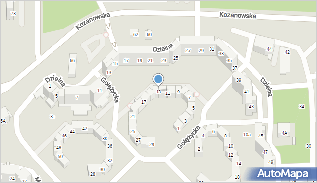 Wrocław, Gołężycka, 13, mapa Wrocławia