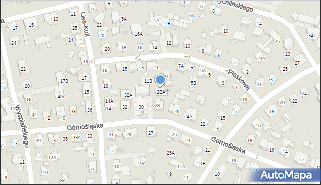 Ząbki, Górnośląska, 28A, mapa Ząbki