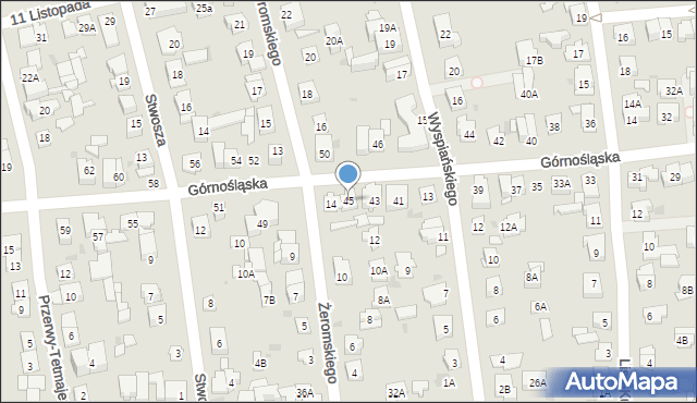 Ząbki, Górnośląska, 45, mapa Ząbki