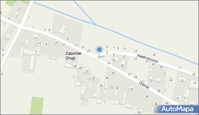 Zaborów Drugi, Górna, 17, mapa Zaborów Drugi