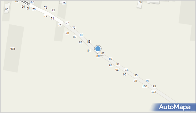 Zaborów Drugi, Górna, 88, mapa Zaborów Drugi