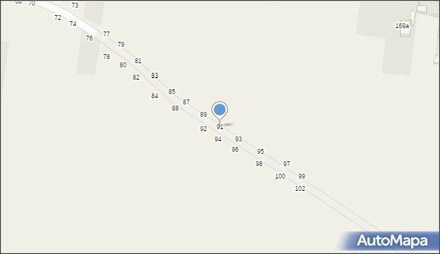 Zaborów Drugi, Górna, 91, mapa Zaborów Drugi